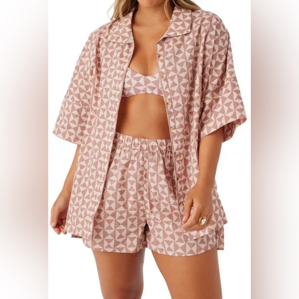 O'NEILL OLIVIA PRINTED SHIRT IN ROSE DUST